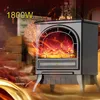 Heaters 1800w Freestand Electric Fireplace Stove Heater 3d Simulation Flame Effect Remote Control Home Office Heating Stove Radiator