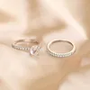 Somen 14K Gold Plated 1.25CT 925 Sterling Silver Bridal Ring sätter kvinnor runt CZ Promise Rings Engagement Wedding Bands