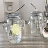 Vattenflaskor 500 ml sommar söt kaktus flaskglas kopp transparent dricka mjölk kaffe halm öl cola juice kall drinkware