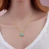 Pendant Necklaces Trendy Jewelry Dainty Chain Semi Precious Heart Stone Short Necklace Female 16"