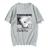 RadioheadTシャツロックバンドヴィンテージヒップホップ私は次の人生であなたに会いますユニセックス音楽ファンを印刷する男性女性ティーショート