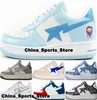 En badape bapesta låga sneakers kvinnor skor storlek 13 US 13 mens 47 designer casual löpande tränare US13 zapatillas zapatos US 12 US12 blå chaussures tennis