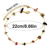 Anklets Fashion Chipped Gravel Bracelet On The Leg Women's Bohemian Natural Stone Feet Chain Party Jewelry