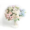 装飾的な花高品質30cm人工ローズウェディングホームDIY装飾ピンクシルクビッグブーケフォーム白い偽の花