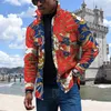 Men's Jackets 2023 Autumn And Winter Men's 3D Printed Jacket Fashion Cardigan Button Geometric Style Party Casual Daily Hip-hop Funny S