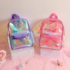 School Bags Clear Transparent Backpacks Women Harajuku Cute Children For Teenager Girls Laser Bag Heart Bookbag