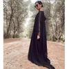 Dresses Yeezzi Summer Female Elegant Black Simple Two Pieces Inner Slip Dress+see Through Outer Cape Maxi Dress for Women 2022 New