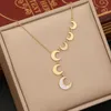 Chains Star Moon Stainless Steel Necklace Personality Full Drill Clavicle Chain Necklaces For Women Simplicity Fashion Jewelry