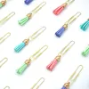 4st/pack Creative Cute Tassel Metal Memo Paper Golden Clips Set Index Bokmärke för böcker Office School Stationery Supplies