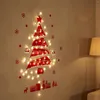 Vägg klistermärken träd jul skicka lampor till dekorationer paketet diy icke-vävd mini heminredning