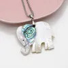 Pendant Necklaces Natural Mother Of Pearl Shell Necklace Bohemia Cute Elephant Good Quality For Women Jewelry Reiki Heal Gifts