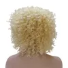 Perucas encaracoladas para mulheres negras perucas como perucas de cabelo humano barato perucas de glueless perucas pré -arrancadas 14 polegadas beliscando marrom escuro e loiro escuro