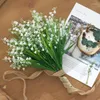 장식용 꽃 1/3pcs 인공 난초 계곡 백합 플라스틱 꽃 작은 무리 냄비 장식 크리스마스 가짜 식물 정원 홈