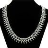 Gargantilla Cadena Cubana Espinosa Wholesale Gold Hip Hop Chain Necklace with Diamond Big Thorny Choker