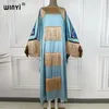 Klänningar 2021 Winyi African Boho Dress Color Matchi Print Bohemia Loose Elegant Muslim Abaya Bazin Robe klänningar Broder Riche Tassels