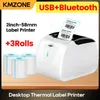 Milestone MHT-L58G Desktop Mini Label Maker Thermal Printer 2inch 58mm Bluetooth USB Impressor med självhäftande klistermärke