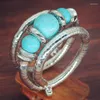 Bangle Vintage Elastische Tibet Turquoise Armband Voor Vrouwen Mannen Armbanden Armbanden Boheemse Etnische Zigeuner Afghaanse Turkse Sieraden