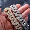 Rq Mens Bracciale 16mm Prong Baguette Curb Chain Alta qualità Ghiacciato Cubic Zirconia Hip Hop Rapper Gioielli di lusso Regalo Party