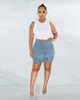 Short en jean pour femme denim lavage personnalisé rue irrégulière taille haute pantalon élastique jupe