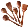 Ensembles de vaisselle Ensemble d'ustensiles de cuisine Cuillère en bois Cuisson Poêle antiadhésive Outils Seau de rangement