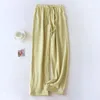 Женская одежда для сна и женские повседневные хлопковые пижамные брюки свободно подходит для тонкой гостиной эластичные брюки по талии легкие