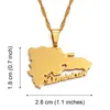 Pendant Necklaces Anniyo Dominican Map Dominicans Country Jewelry Chain Patriotic #124721