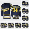 C2604 C202 Michigan Wolverines College Hockey Navy Replica Jersey 4 Cam York 7 Nick Blankenburg 9 Eric Ciccolini Beniers Johnson Brisson Power Mann