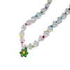 Choker Sweet Artificial Crystal Hand-making Flower Beaded Clavicle Necklaces Women Summer Jewelry Neck For Woman 57BD