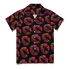 Chemises décontractées pour hommes Lèvres colorées Chemise ample Mens Beach Modern Art Print Hawaiian Graphic Short Sleeve Trendy Oversized Blouses