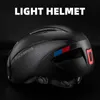 Fahrradkappen Masken ROCKBROS Fahrradhelm Radfahren LED-Licht Wiederaufladbarer Fahrradhelm Mountain Road Bike Helm Sport Sicherer Hut für Mann 230603