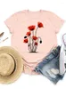 T-shirts pour femmes Vêtements Vêtements Lady Graphic T-shirt à manches courtes Tee Top Plant Sweet Trend Cute Fashion Women Casual Basic Print Shirt