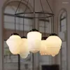 Pendant Lamps Art Deco Suspension Lamp Dinning Room Vintage Milk Glass White Light Nordic Lighting El Restaurant