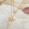 Pendant Necklaces Vintage Multi-layer Coin Flowers Chain Choker Necklace For Women Gold Color Angel Portrait Chunky