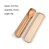 Wooden Chopsticks Spoons Knife Set Portable Dinnerware Set With Packing Box For Travel Camping C48