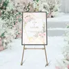 Party Favor 2st Gold Foldble Floor Eastel Stand Tall Wedding Shops Display Rack Ritning Affisch för Paty 230603