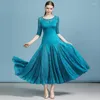 Stage Wear Lady Middle Rleeves Red Standard Woman Ballroom Dance Competition Suit Waltz Modern Tango Dress For Kobiet