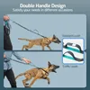 Поводные поводки без поводка собак с регулируемым ремнем для талии для средних больших собак с двумя мягкими ручками выдвигающие банджи.