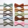 Strikjes 10 stks/partij Linnen Marineblauw Pre-Gebonden Voor Mannen Katoen Bowtie Rode heren Groene Veilige Tie man Bruiloft Strikjes Roze B096