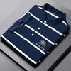 Herenpolo's 2023 Hoge kwaliteit Streep Casual poloshirt Herenmode Paard Logo Geborduurd Zomer Katoen Ademend Korte mouw T-Shi