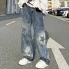 Wzór gwiazdy Capris workowa moda Y2K luźne proste, swobodne spodni na nogawkach hip hop damskie damskie ubrania streetowe dżinsowe spodnie p230605