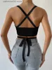 Женские танки Camis Solid Crisscross Rib Rib Top Cami Top для женщин Летняя клубная вечеринка сексуальная рукавочная уличная уличная одежда Y2K Одежда 2023 T230605