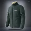Herrjackor 2023 varumärke Spring Autumn Casual Fleece Jacket Men mode Slim Fit Stand Collar Zipper Coat Men's Thick Warm Mens 4xl