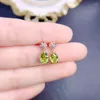 Orecchini pendenti Orecchini pendenti con fiore di peridoto verde reale naturale 6 8mm 1.4ct 2 pezzi Gemstone 925 Sterling Silver Per Jewelry Fine X22838