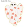 Pins Brooches Maple Leaf Ghost Halloween Terror Ghost brooch metal badge electroplated paint clothing accessories T230605