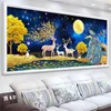 Stitch Elk Peacock 5D Diamond Painting Full Diamond Embroidery Large Living Room Office Home Decor Landscape Diamond Cross Stitch Kits