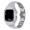 För Apple Watch Series 8 7 6 5 4 SE 44mm 45mm AP Modification Kit Set Full Bling Diamond Protective Case Band Rand Cover