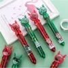 PCS/LOT JUL ELK 10 Färger Bollpoint Pen Transparent Press Ball Penns School Office Writing Supplies Stationery Gift