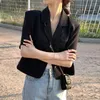 Women's Jackets French Small Fragrance Temperament Suit Collar Jacket Solid Breasted Loose Casual Tops 2023 All-match Short Woolen Coat