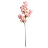 Flores decorativas INS Wind Cherry Blossom Artificial Flower Plant Bonsai Decoração de Casamento Simulação de Parede Rosa