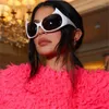 Sunglasses Sexy Cat Eye Women 2023 Designer Fashion Y2K Sun Glasses For Men Oversized Semi Rimless Punk Sunglass